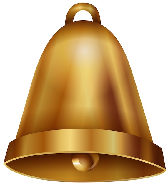 Campana dorata su sfondo bianco