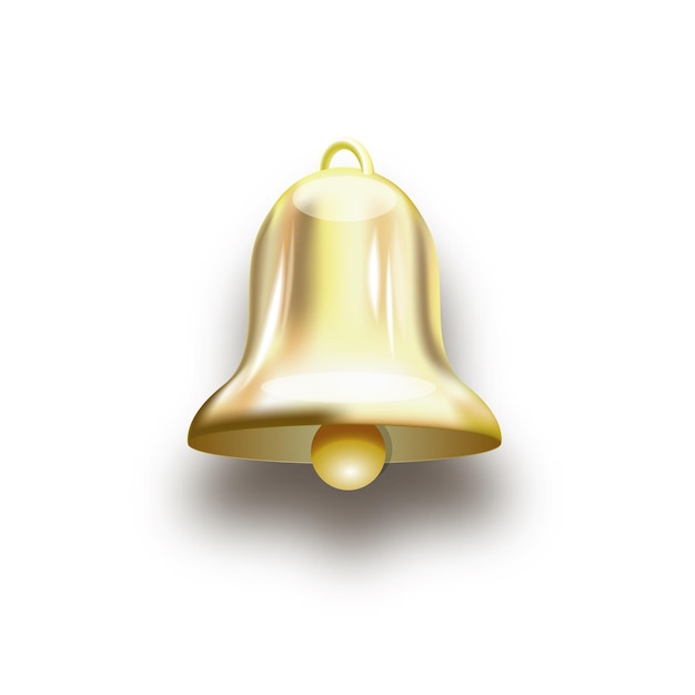 Campana singola isolata su sfondo bianco