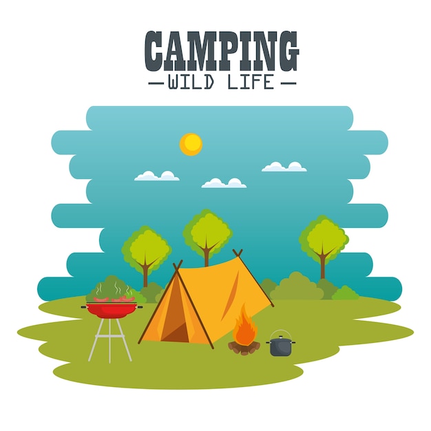 Camping concetto di vita selvaggia