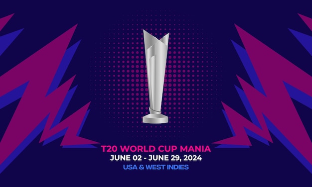 Campionato mondiale di cricket T20 2024 Intro Scenario con trofeo d'argento
