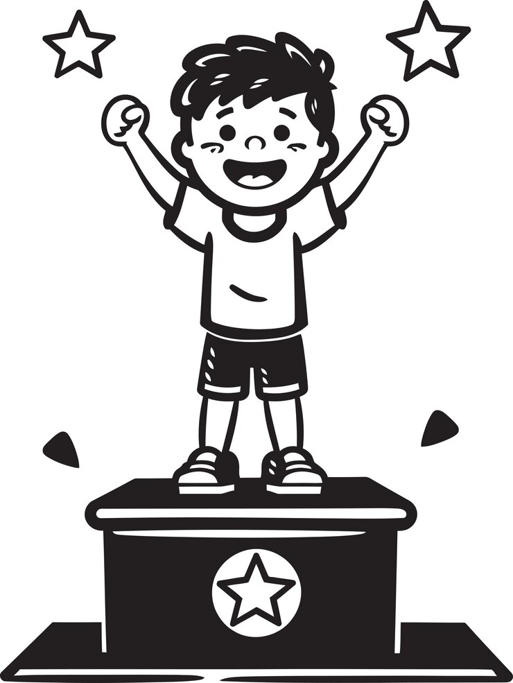 Campione della Creatività Stage Vectors Black Logo Icon Conquest Triumphant Evolution Primo posto Bril