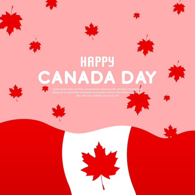 Canada day wishing post design con file vettoriale foglia d'acero