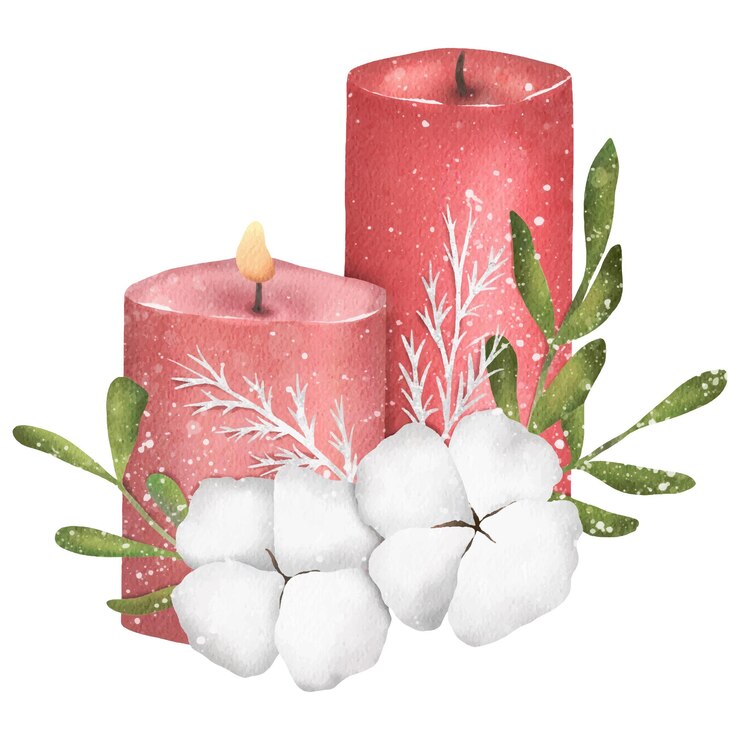 candela acquerello di natale e capodanno Simpatico decoro festivo