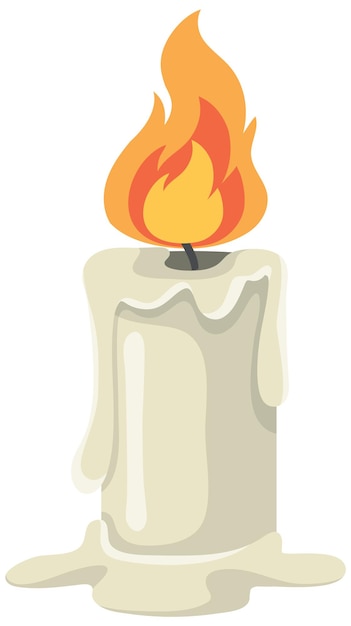 Candela bianca isolata su sfondo bianco