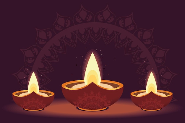 candele accese e decorazione mandala
