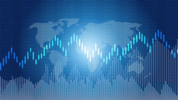 Candeliere astratte e grafici grafici finanziari