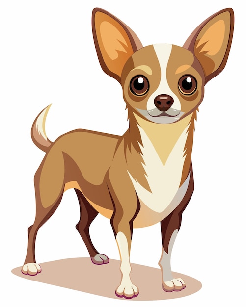 Cane Chihuahua isolato su sfondo bianco Illustrazione vettoriale