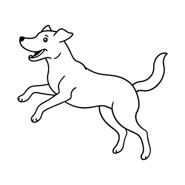 Cane gioioso che salta silhouette adorabile che cattura lo spirito canino giocoso
