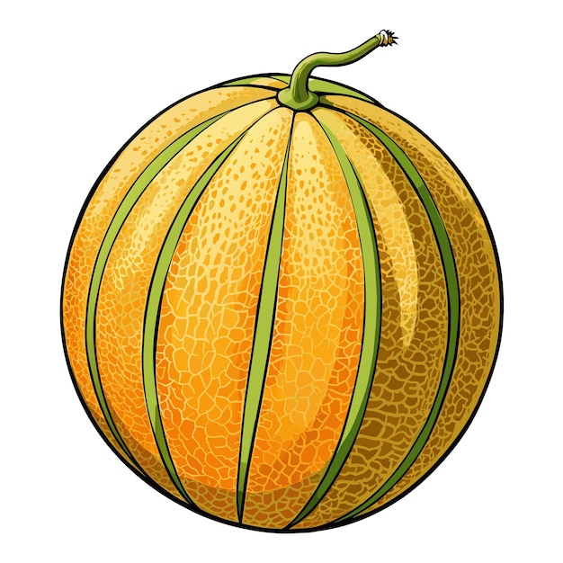 Cantaloupe vettor animato Illustrazione concetto di opera d'arte in stile piatto