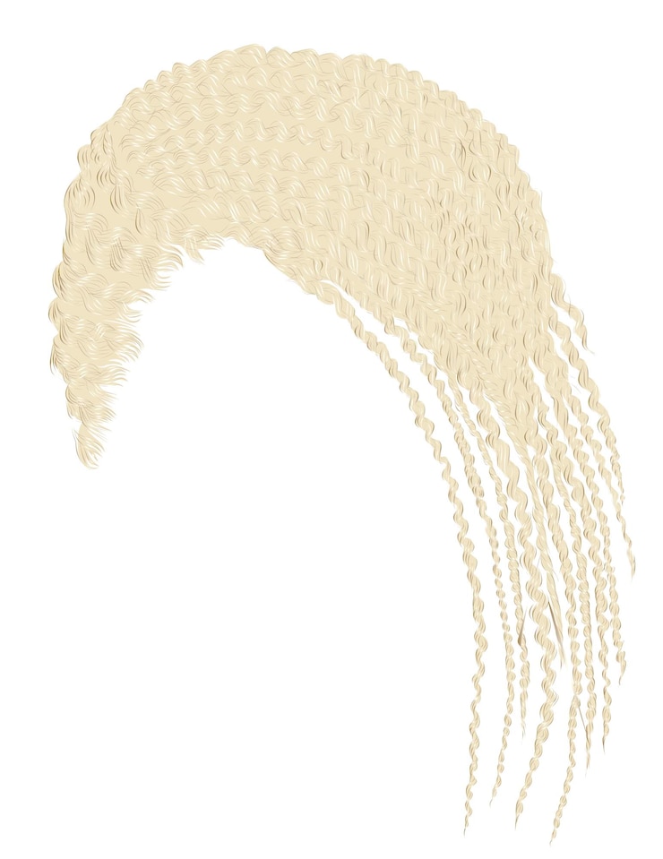Vettore capelli africani alla moda biondi cornrows realistico stile di bellezza moda 3d
