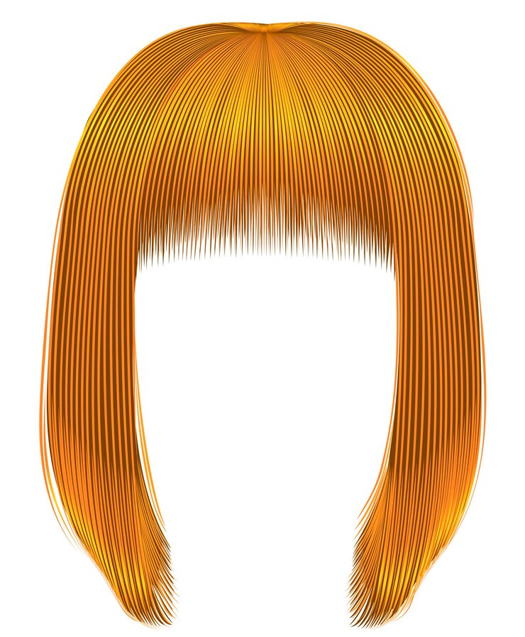 Capelli alla moda della donna isolati su bianco