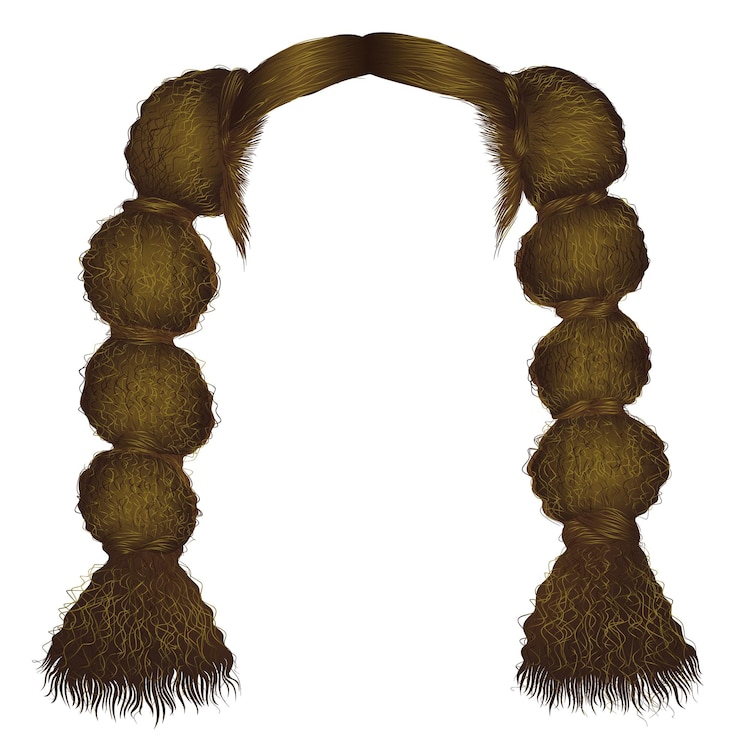 Vettore capelli neri africani ricci alla moda palle dai capelli