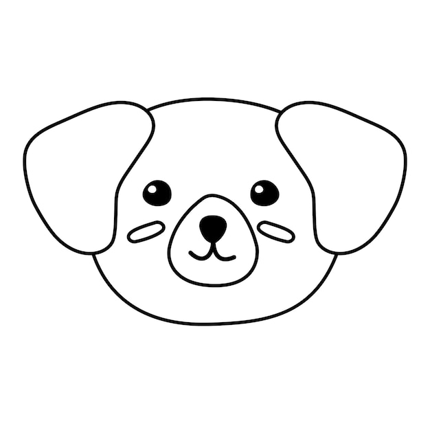Capo di cane disegnato a mano a fattura vettoriale