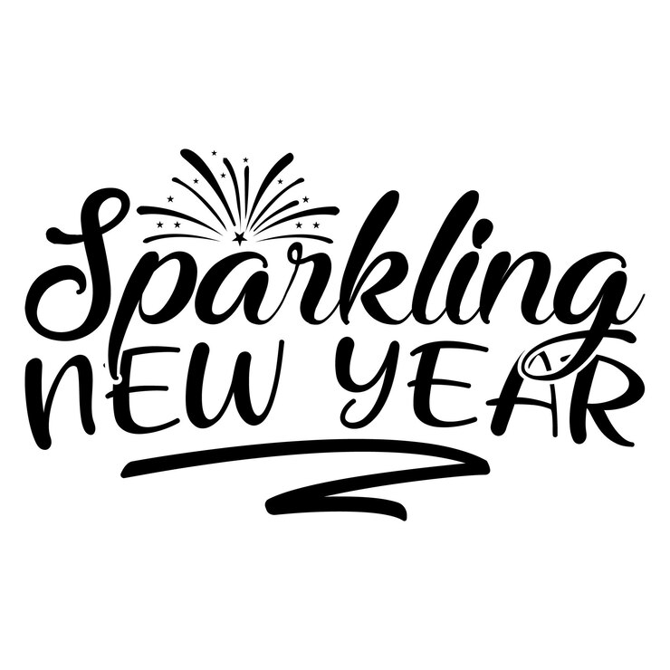 Vettore capodanno scintillante design di lettere per striscioni di auguri tappetini per mouse stampe cartoline e poster mu