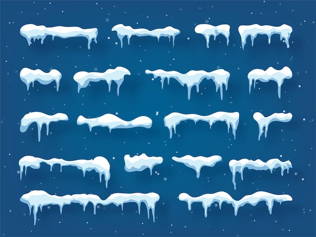 Cappella di ghiaccio con ombra nevicata e fiocchi di neve stagione invernale sfondo blu Natale e nuovo