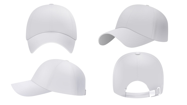 Vettore cappellino bianco stile realistico