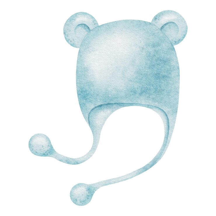 Cappello per bambini per ragazzi Cucina blu per bambini vestiti per neonati Illustrazione ad acquerello