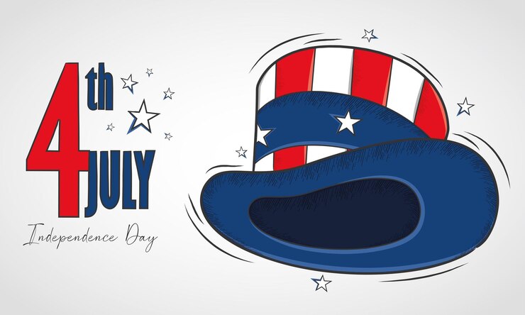 Vettore cappello tradizionale americano usa giorno dell'indipendenza