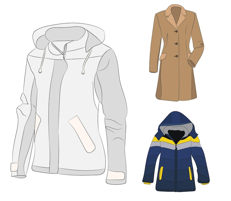 Vettore cappotto e giacca isolati