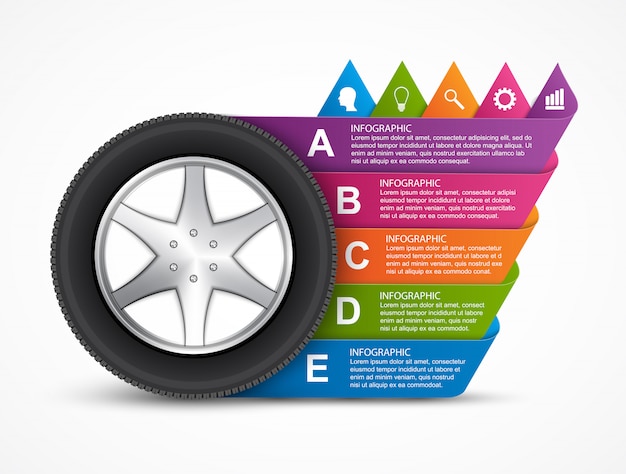 Car Wheel Infographic.