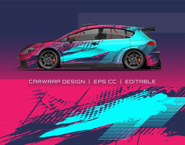 Car wrapping design con texture astratta Abstract racing background