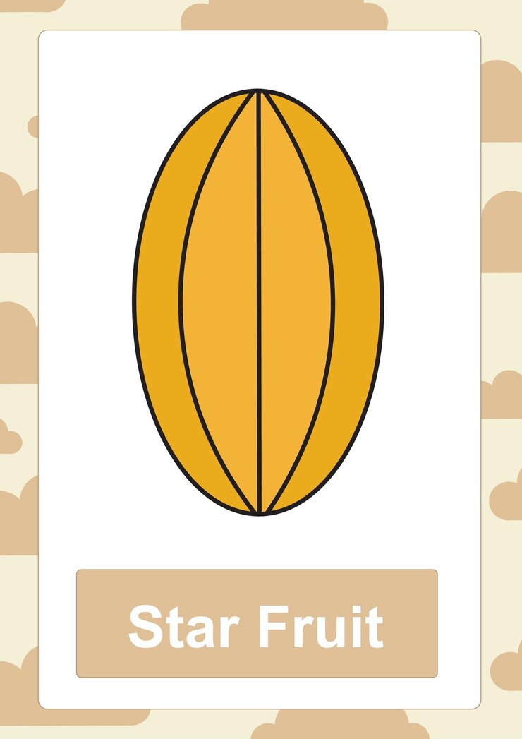 Vettore carambola flashcard