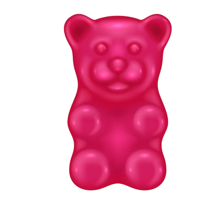 Vettore caramelle gommose rosa 3d illustrazione vettoriale realistica