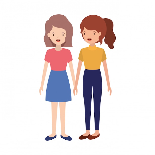 Carattere di avatar di giovani donne