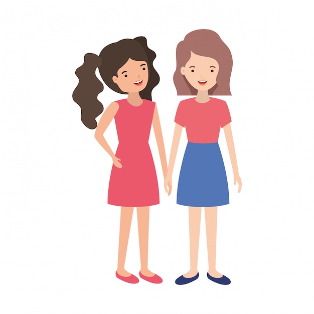 Carattere di avatar di giovani donne