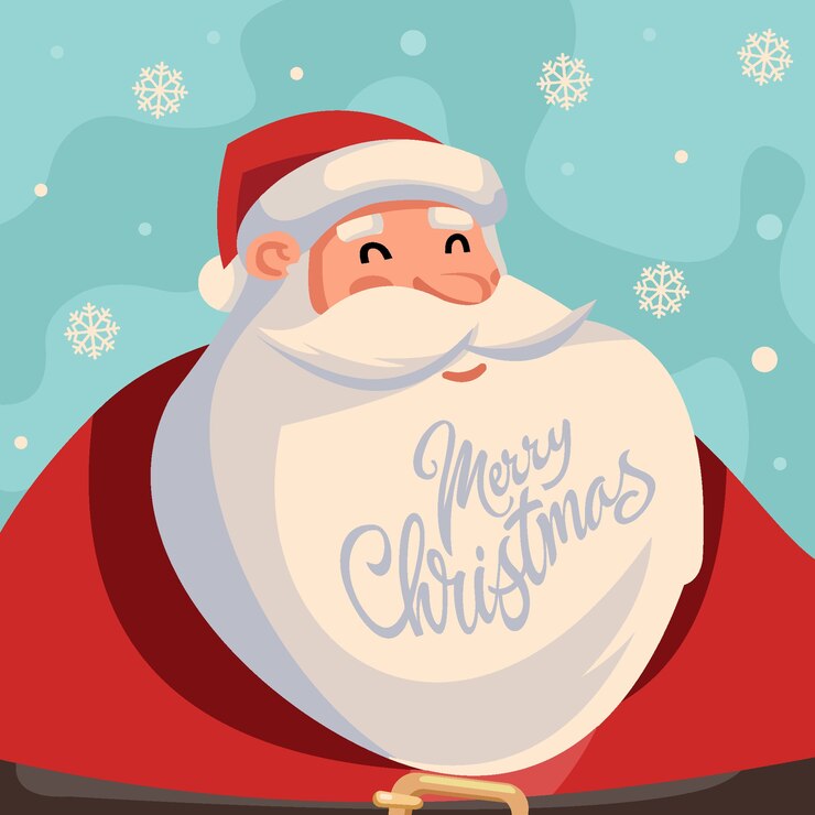 Carattere di Babbo Natale di Natale con scritte