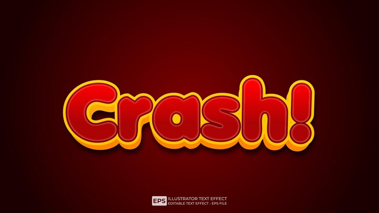 Vettore carattere di effetto testo modificabile crash 3d