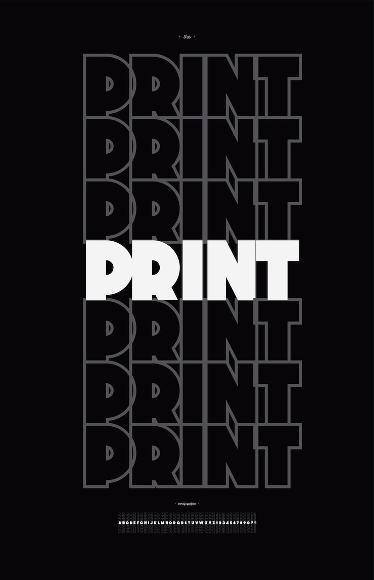 Vettore carattere di stampa vettoriale tipografia moderna per poster evento decorazione movimento videogioco t shirt libro banner carattere tipografico cool alfabeto alla moda 10 eps