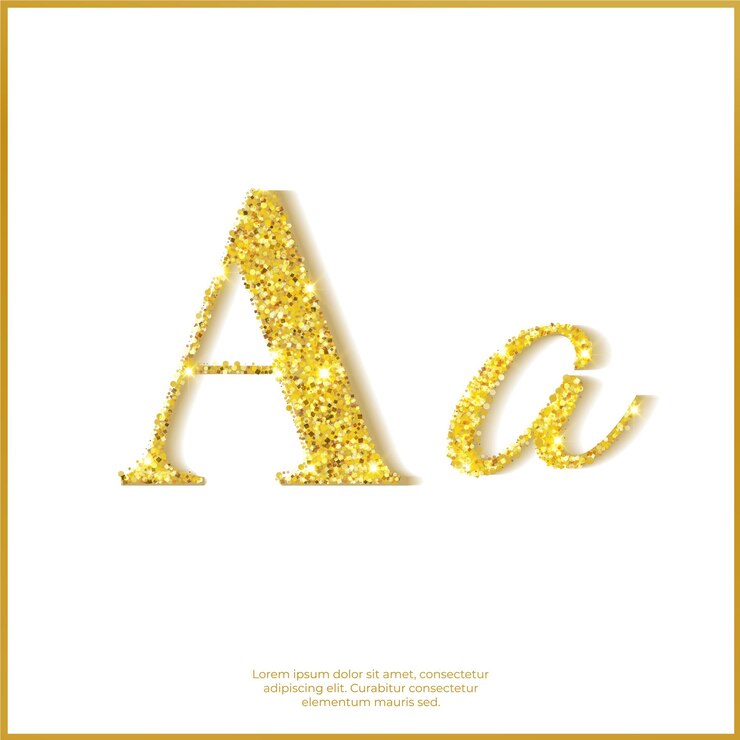 Carattere glitter oro