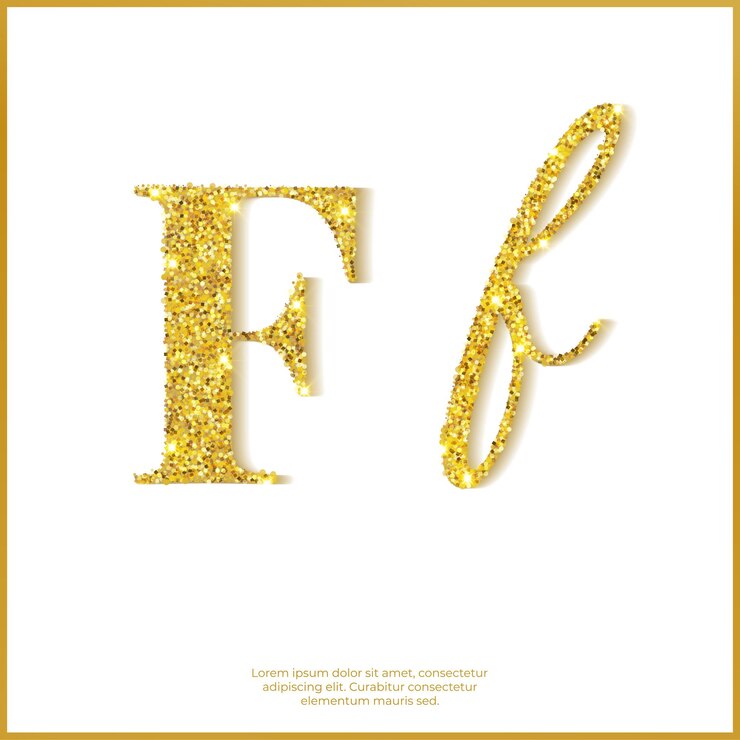 Carattere glitter oro
