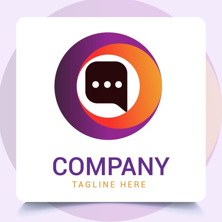 Carattere O minimo e design del logo SMS con colori sfumati.