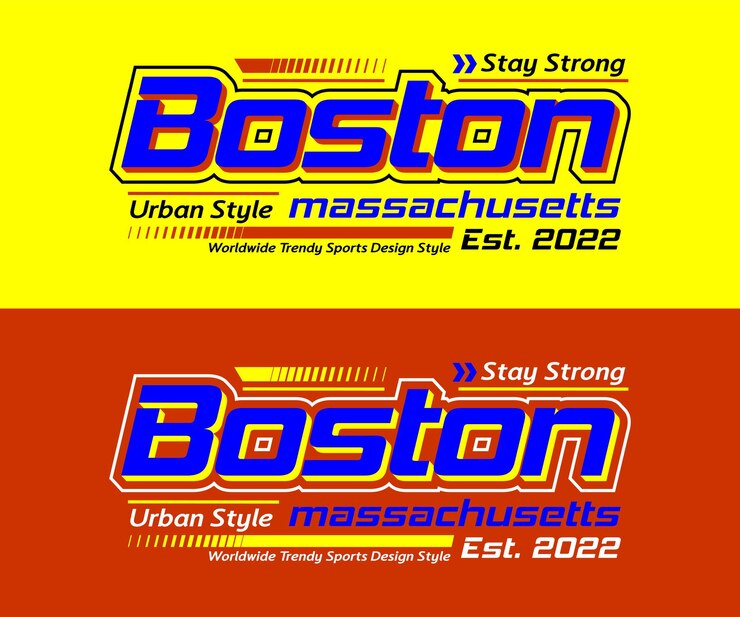 Carattere tipografico da corsa della città di Boston per la stampa su magliette, ecc