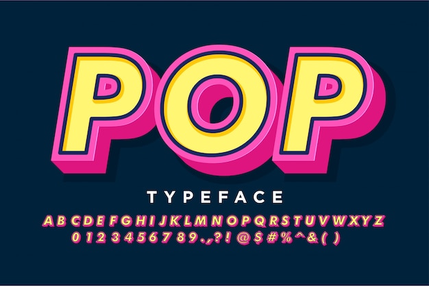 Carattere tipografico pop forte e audace