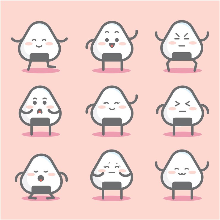 Carattere vettoriale delle espressioni Onigiri