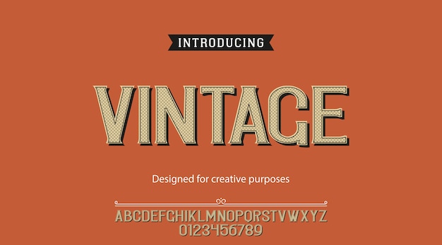 Carattere vintage. Digitare il design