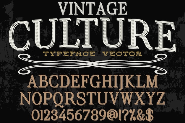 carattere vintage grafica in stile grafico alfabetico