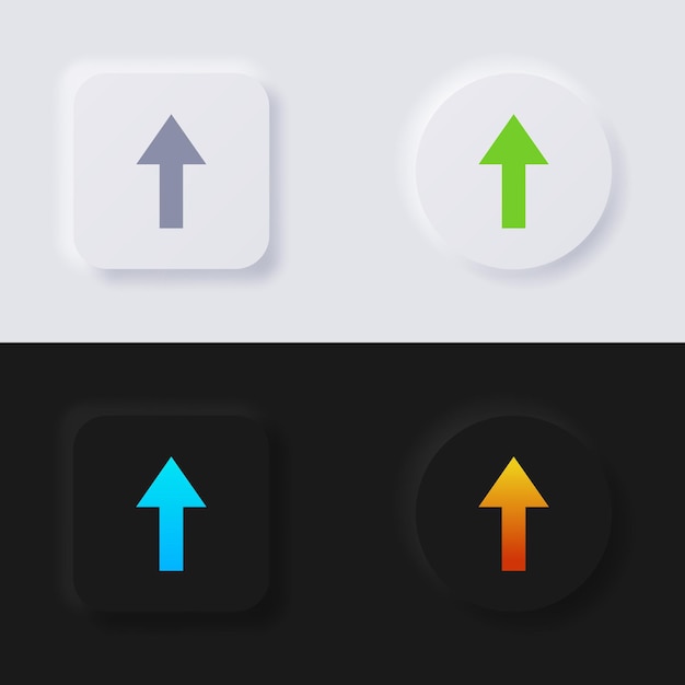 Carica pulsante Arrow Icon set Pulsante multicolor neumorfismo soft UI Design for Web design Application UI and more Button Vector