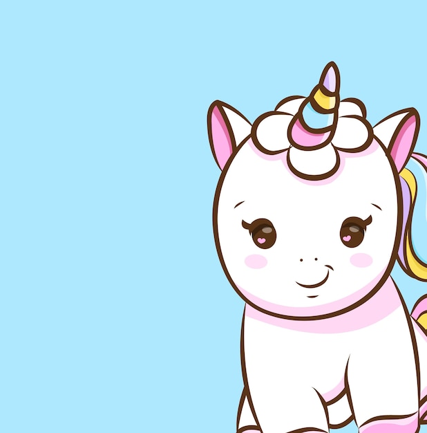 Carina illustrazione di unicorno Vettore