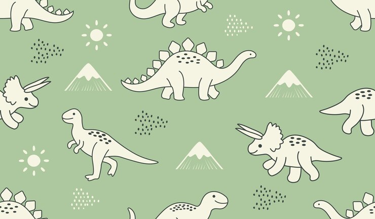 Carina stampa vettoriale di dinosauri per bambini Carina stampa Dino pastel per decorazione di feste Disegno senza cuciture