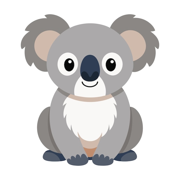 carino animale koala stile piatto isolato su sfondo bianco illustrazione vettoriale