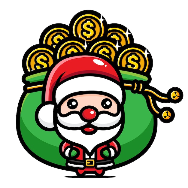 carino babbo natale che dà soldi