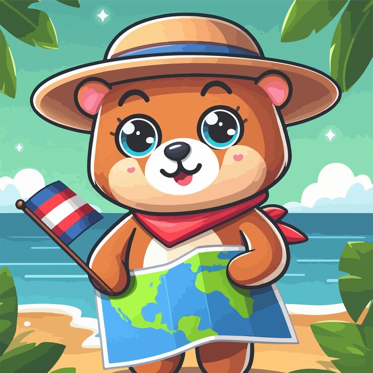 Vettore carino cartone animato della costa rica illustrazione di icona vettoriale animal holiday icon concept isolato