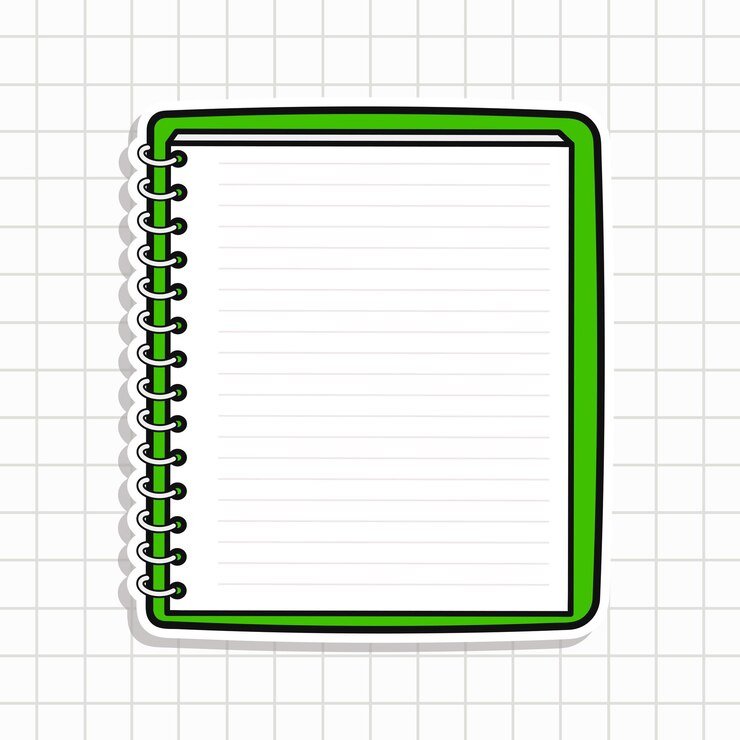 Vettore carino comico blocco di note adesivo vettoriale disegnato a mano cartone animato kawaii carattere illustrazione icona isolato su