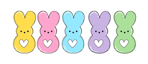 Carino coniglio di Pasqua vettore di Pasqua clipart kawai pasqua peep caramelle