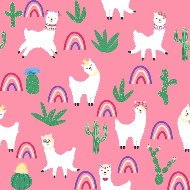 Carino disegno con lama cactus Alpi montagne dream catcher arcobaleni e cuori Camera per bambini design tessuto stampato carta da parati imballaggio