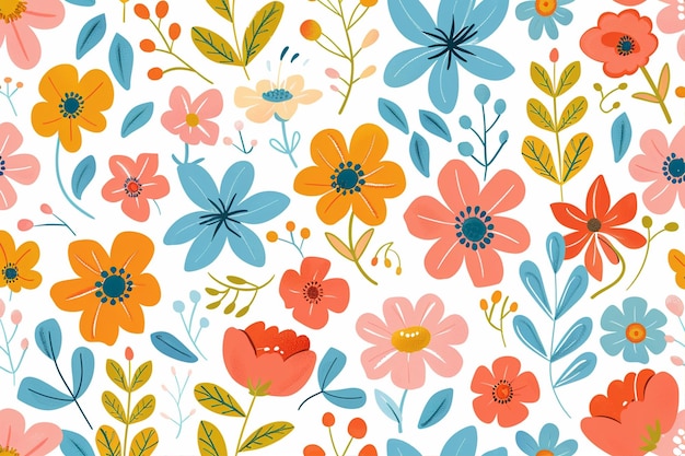 Carino disegno floreale senza cuciture primaverile